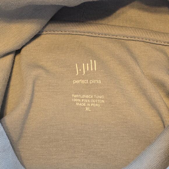 J. Jill 100% Pima Cotton Turtleneck Longline Tunic Top Womens XL Dusty Blue - Picture 3 of 9